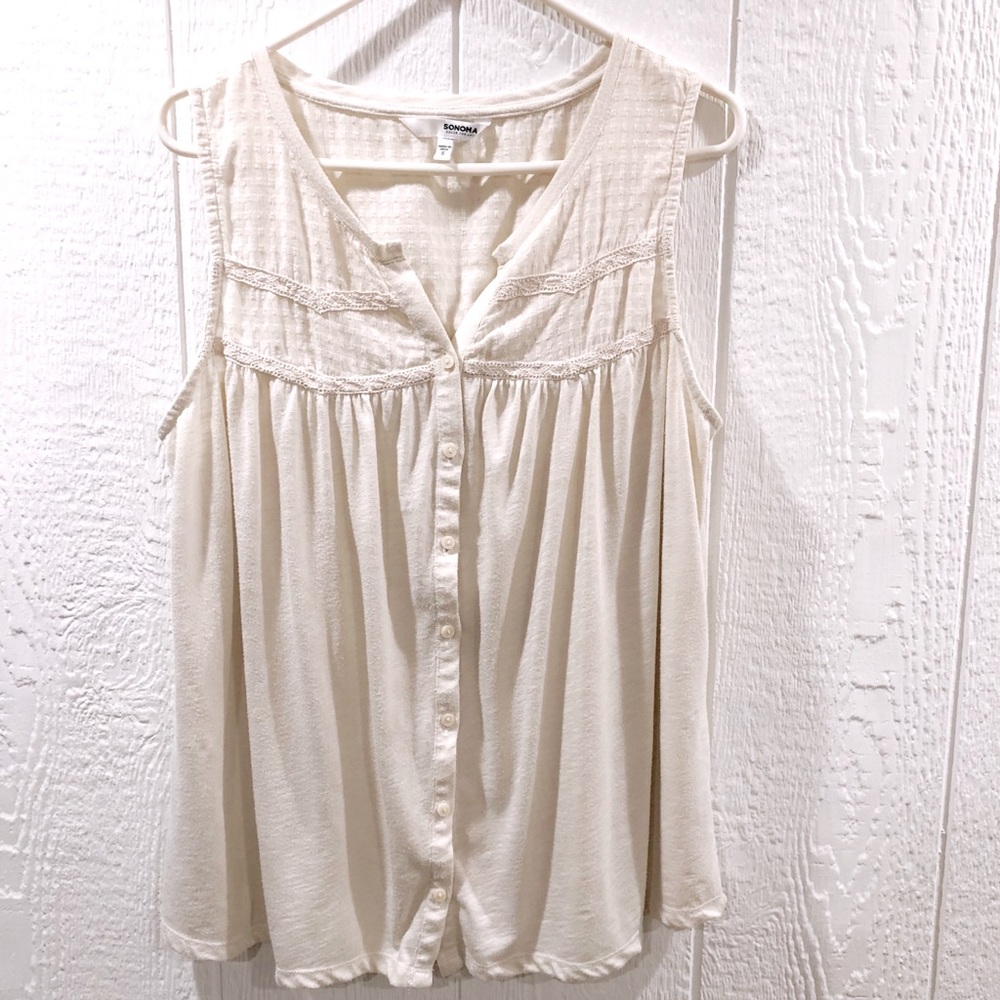 Sonoma Button up Tank top, tank top, sleeveless shirt